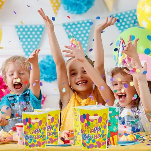 30-Piece Bright Yellow "HAPPY BIRTHDAY" Theme Gift & Party Favour Loot Bags - Image 4