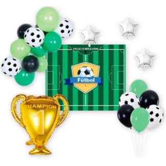 28-Piece Football Party Decor Balloon Pack with Fold-Out Soccer Field