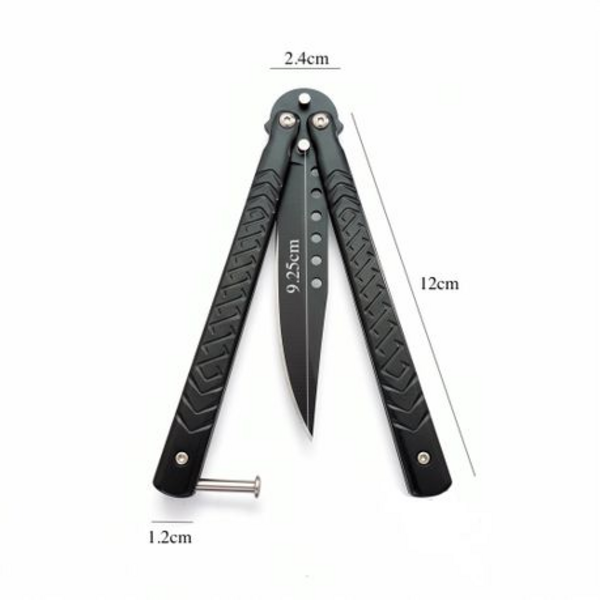 Balisong Non Trainer Butterfly Knife in Black - Flip It. Flick It. Own It. - Image 8