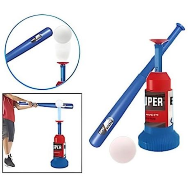 Super Baseball Fun: Automatic Ball Launcher Adjustable Bat, 3 Plastic Balls
