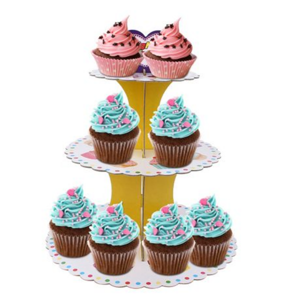 Party in Style: 3-Tier Cupcake Stand with Cupcake Design & Festive Message - Image 6