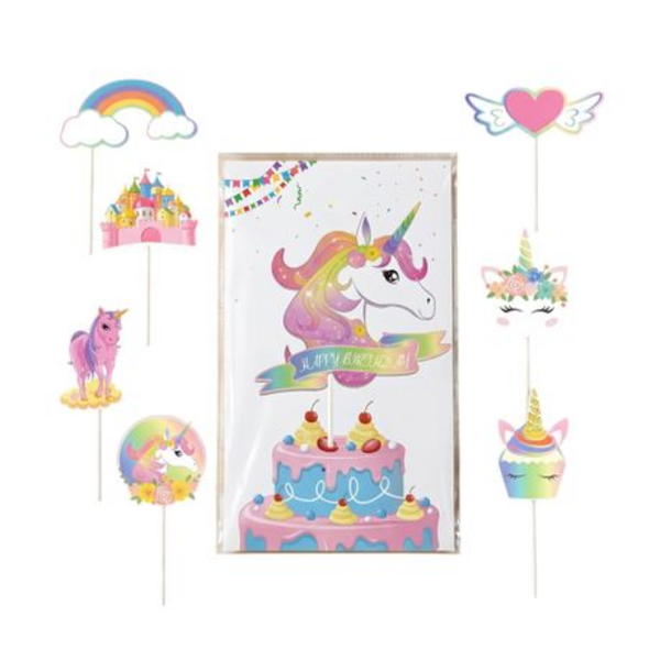 DIY Cake Cupcake Topper Decor Set - Unicorn Theme for Birthday Party Events - Image 2