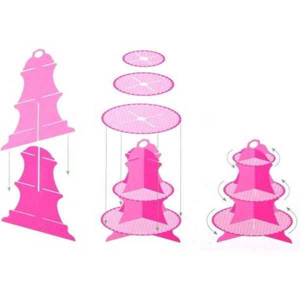 Party in Style: 3-Tier Cupcake Stand with Cupcake Design & Festive Message - Image 7