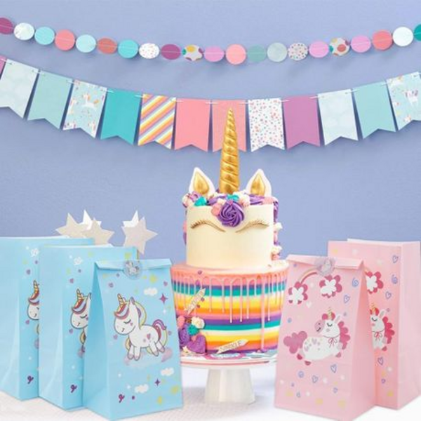 Magical 24-Piece Unicorn Themed Paper Gift Bags with Stickers - Image 5