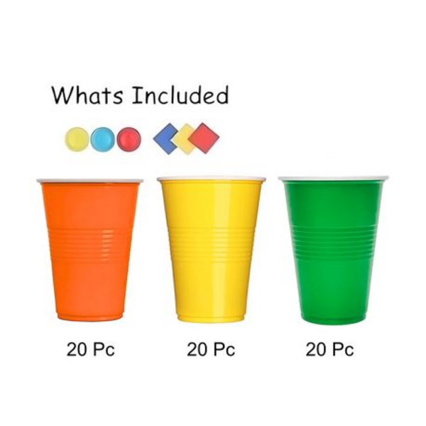 Celebrate in Style with Our 60-Piece Multi-Coloured Party Cups!