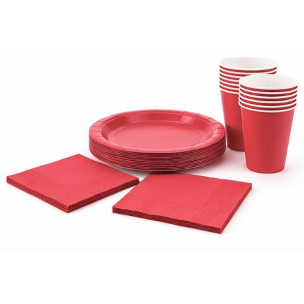 Disposable Party Set for 30 - White Paper Plates, Cups & Napkins Combo Pack - Image 21
