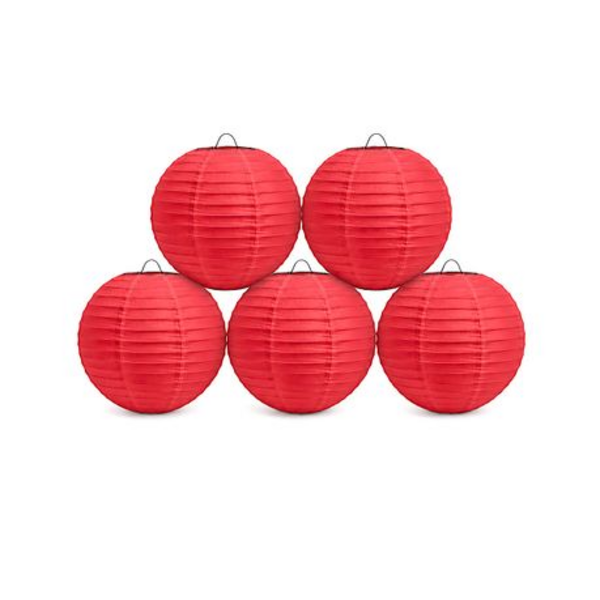 Chinese Paper Lanterns - 5 Pack - Large 40cm Round Hanging Lanterns - Image 8