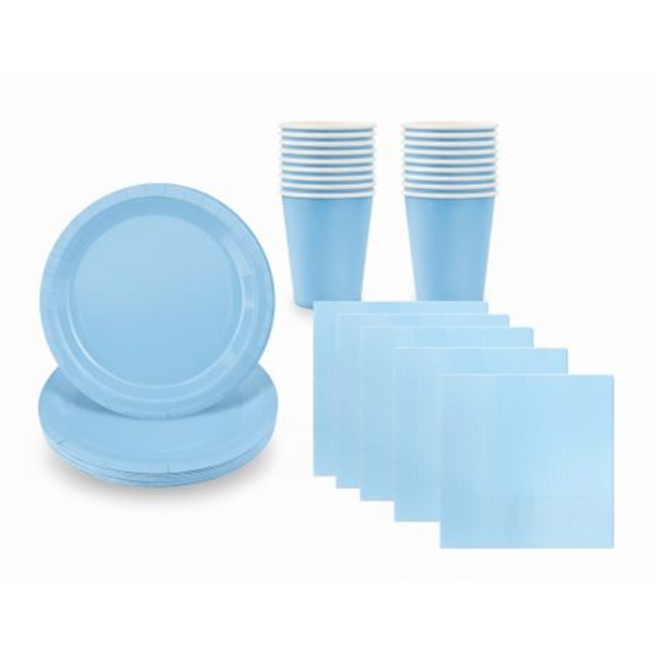 Disposable Party Set for 30 - White Paper Plates, Cups & Napkins Combo Pack - Image 27
