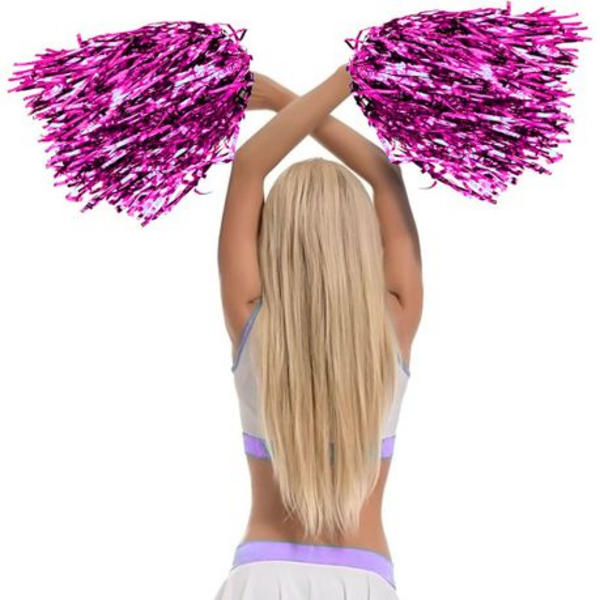 Sparkle in Every Shake Set of 2 Pom Poms - Vibrant Shine for Every Cheer - Image 20