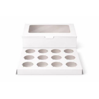 6 Pack Sturdy Cupcake Boxes with Clear Windows - holds 12 Cupcakes per Box