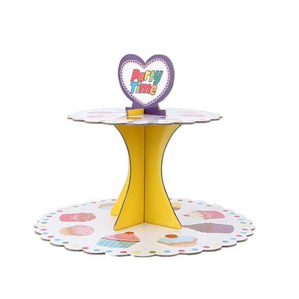 Party in Style: 3-Tier Cupcake Stand with Cupcake Design & Festive Message - Image 8