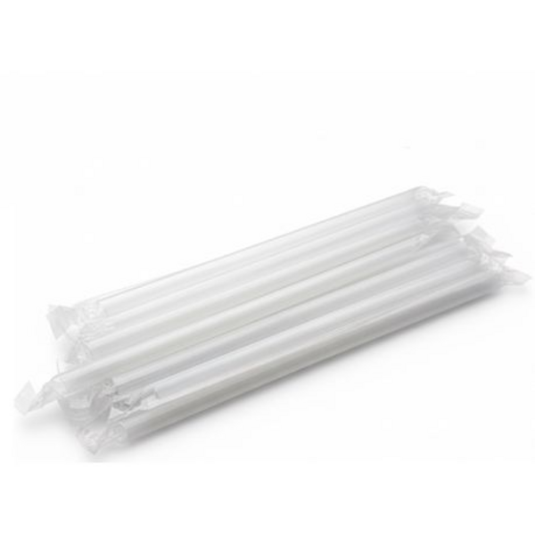 Smoothie Slush Large Jumbo Straws - Clear - Individually Wrapped - Image 3