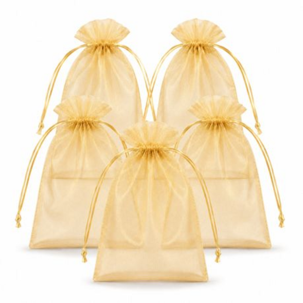 50 Organza 17cm x 23cm Bags in White, Black, Gold, Silver, Black and Red - Image 32