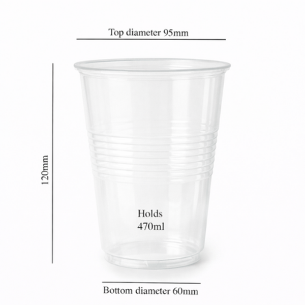 50 Disposable Party Cups - 470ml / 16oz Sturdy Plastic Drinking Cups - Image 26
