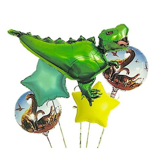 T-Rex-cellent Party Decor with Our 5-Piece Dinosaur Balloons!