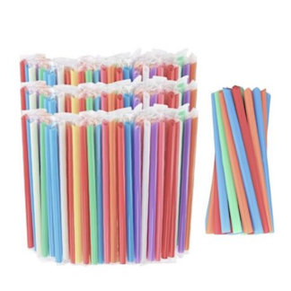 Vibrant Smoothie Straws - 200 Pack of Colourful Jumbo Straws