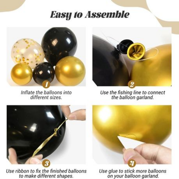 60-Piece "Let's Party" Balloon Kit Decoration Set - Image 6
