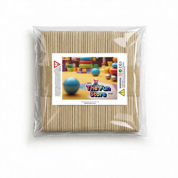 500 Wooden Craft Ice Cream Lollipop Sticks - Natural Wood or Multi-Coloured - Image 2