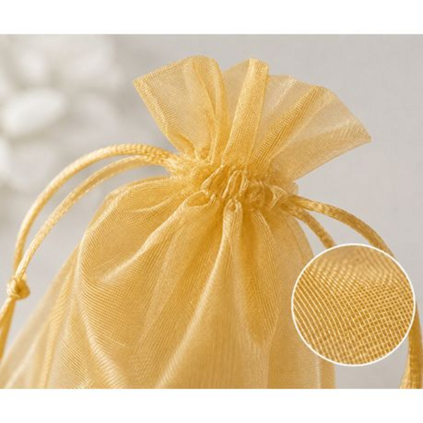 50 Organza 17cm x 23cm Bags in White, Black, Gold, Silver, Black and Red - Image 29