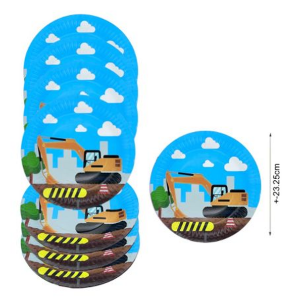 Construction Themed 60-Piece Bulk Disposable Kids Party Pack - Image 7