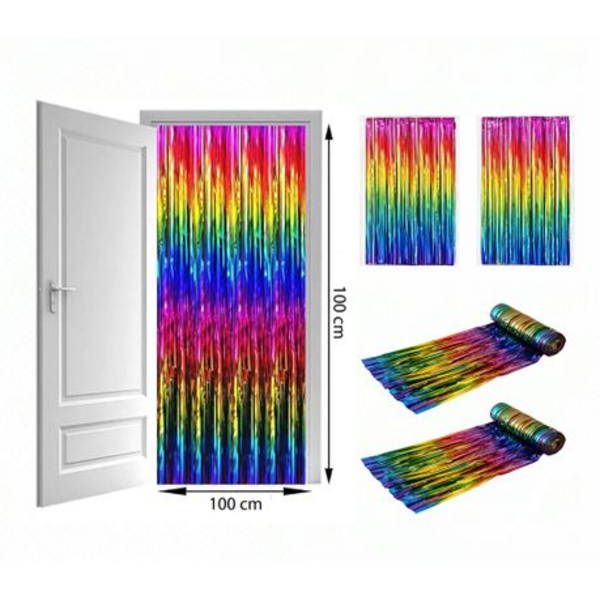 Shimmer and Shine with Our Pack of 4 Multicoloured Foil Curtains!