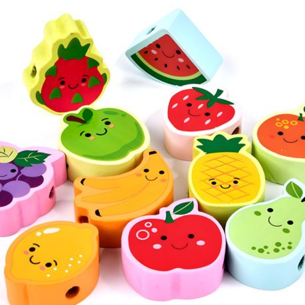 Unbox - Kids Wooden Toy Colorful Fruit Balancing, Stacking & Beading Set - Image 5