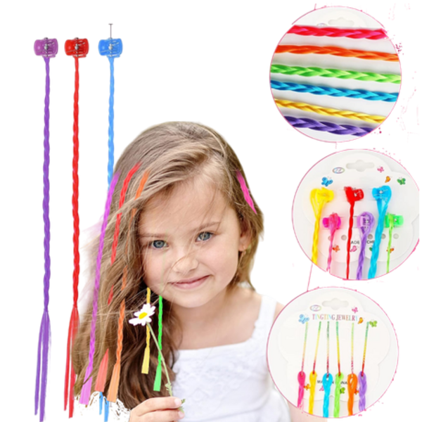 Hair-Raising Fun Gifts / Prizes: 12 Colorful Clip-On Hair Extensions! - Image 2