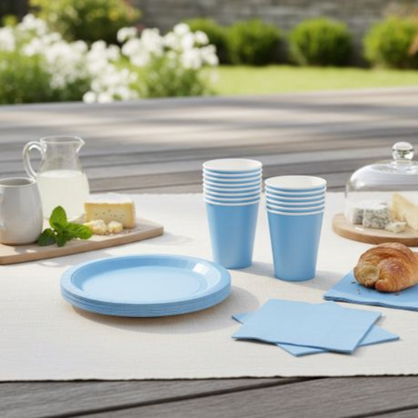 Disposable Party Set for 30 - White Paper Plates, Cups & Napkins Combo Pack - Image 35