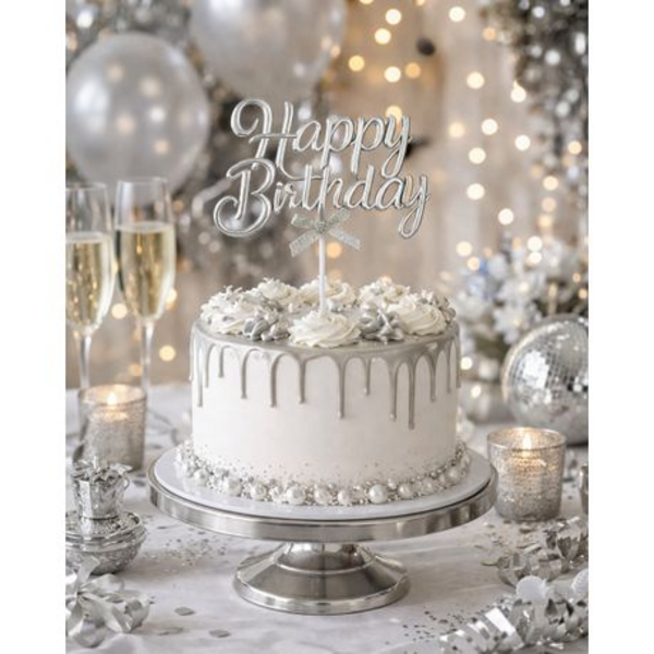 Birthday Cake 3D Decor Topper - Gold or Silver - Bday Party - Image 11
