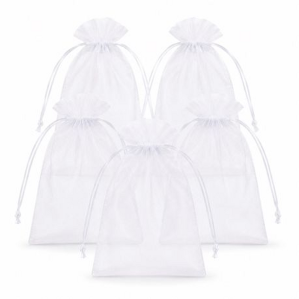 50 Organza 17cm x 23cm Bags in White, Black, Gold, Silver, Black and Red - Image 19