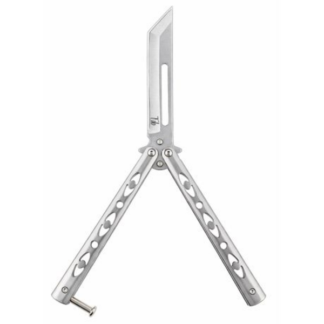 Butterfly Tactical Balisong Sharp Blade NON Trainer Knife Black or Silver