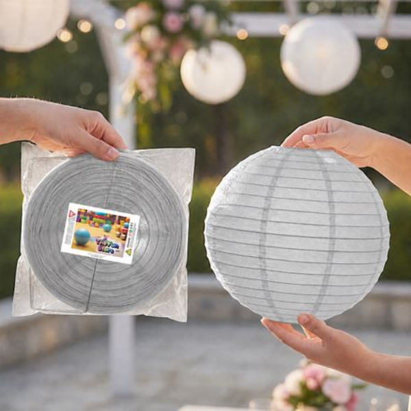 Chinese Paper Lanterns - 5 Pack - Large 40cm Round Hanging Lanterns - Image 25