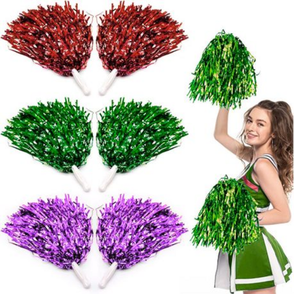 Sparkle in Every Shake Set of 2 Pom Poms - Vibrant Shine for Every Cheer - Image 38