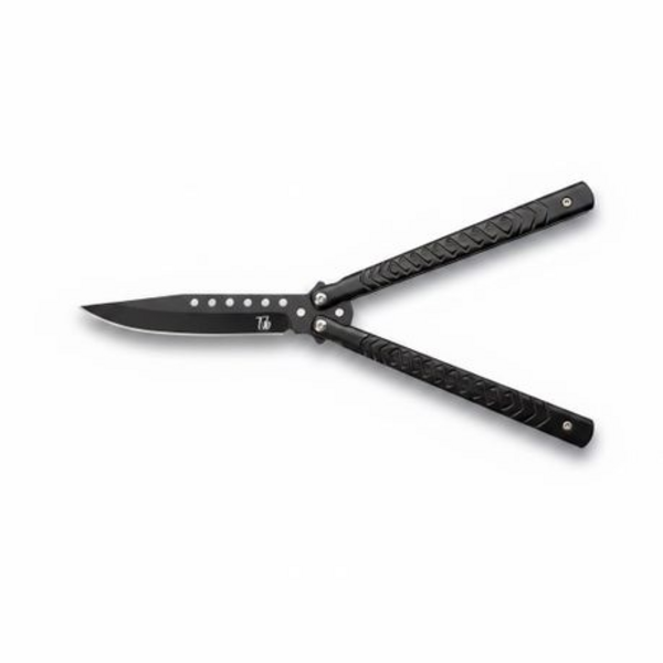 Balisong Non Trainer Butterfly Knife in Black - Flip It. Flick It. Own It. - Image 2