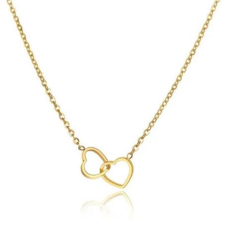 Two Hearts That Beat as One: The Necklace for Soulmates or Besties - Gold