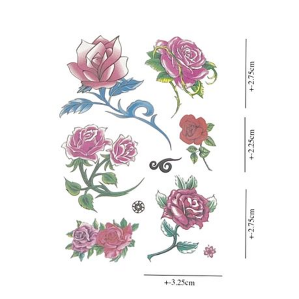 Blossom into Fun: Bulk Sets of Flower and Rose Temporary Tattoos - Pack of 20 - Image 6