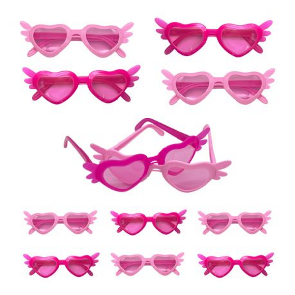 Wear Your Heart on Your Face! Cute Heart-Shaped Angel Wing Glasses
