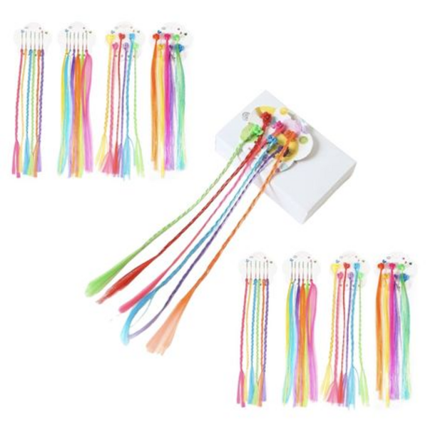 Hair-Raising Fun Gifts / Prizes: 12 Colorful Clip-On Hair Extensions!