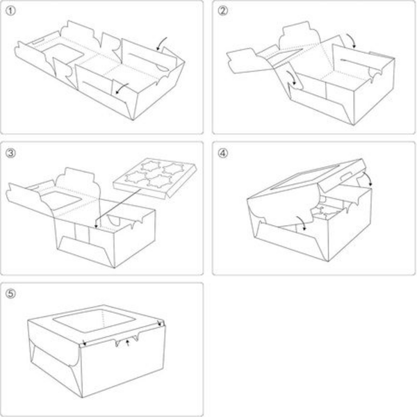 12 Pack Sturdy Cupcake Boxes with Clear Windows - Holds 4 Cupcakes per Box - Image 7
