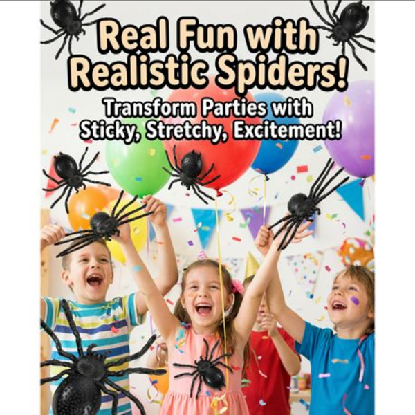 Sticky Stretchy Creepy Crawly Spiders - Novelty Toys & Party Favors! - Image 4