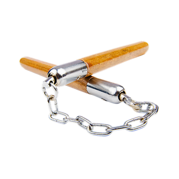 Unleash Your Inner Warrior: Tvb Brown Wood Handle Nunchunk Baton Stick - Image 4