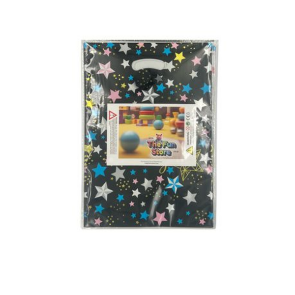 40-Piece Happy Birthday Star Patterned Foil Bags with Handles