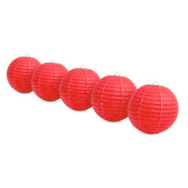 Chinese Paper Lanterns - 5 Pack - Large 40cm Round Hanging Lanterns - Image 24