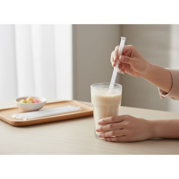 Smoothie Slush Large Jumbo Straws - Clear - Individually Wrapped - Image 2
