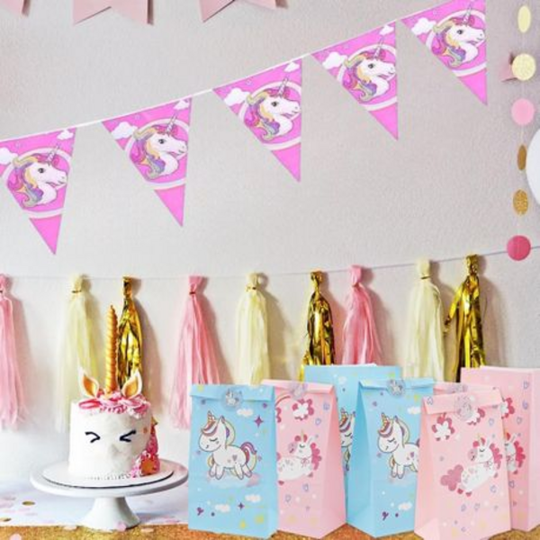 Magical 24-Piece Unicorn Themed Paper Gift Bags with Stickers - Image 4