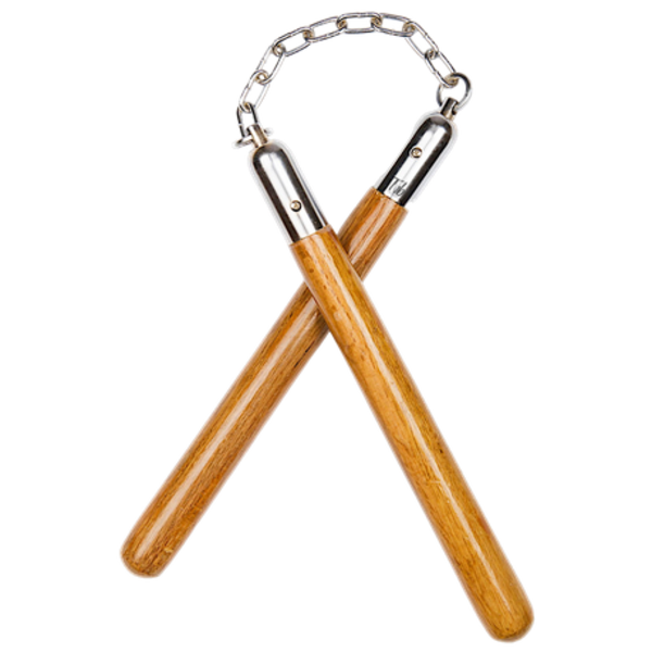 Unleash Your Inner Warrior: Tvb Brown Wood Handle Nunchunk Baton Stick