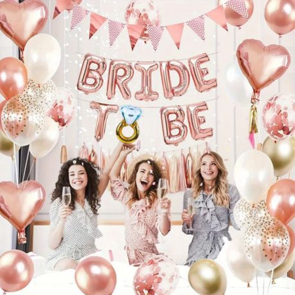Bride to Be Wedding Party Bridal Foil Decoration Kit Set - Image 5