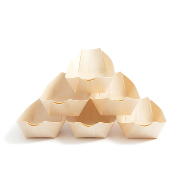 Wooden Serving Boats 100 Pack - 19cm Disposable Pine Food Catering Trays - Image 2