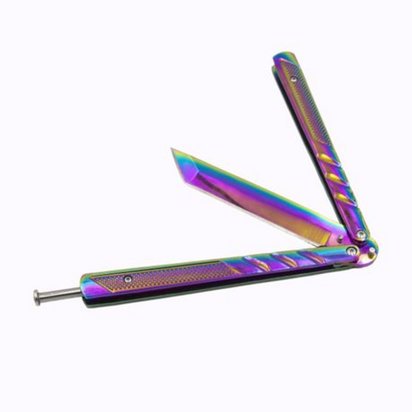 Temper Steel Coloured Butterfly Knife (Rainbow) - Image 3