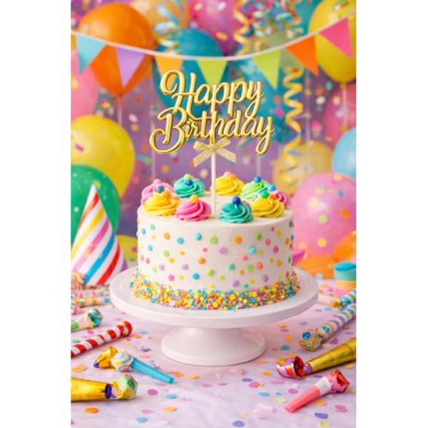 Birthday Cake 3D Decor Topper - Gold or Silver - Bday Party - Image 13